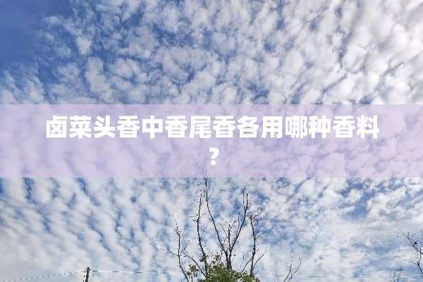 卤菜头香中香尾香各用哪种香料？