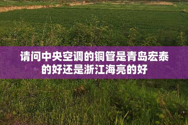 请问**空调的铜管是青岛宏泰的好还是浙江海亮的好