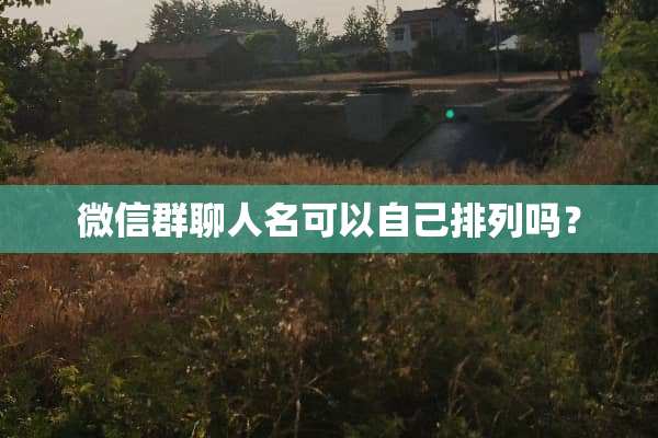 微信群聊人名可以自己排列吗？