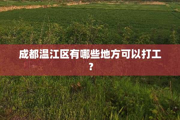 成都温江区有哪些地方可以打工？