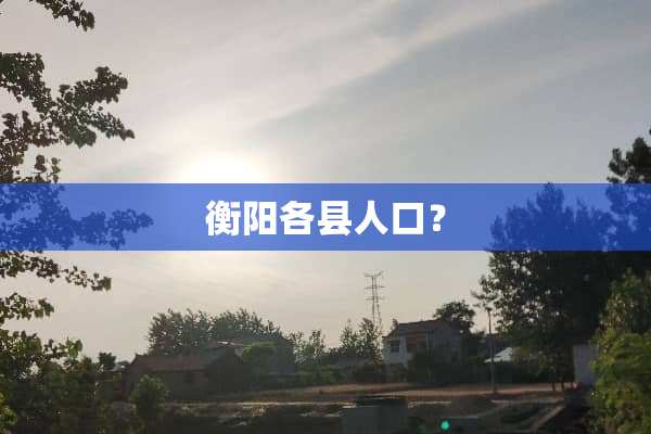 衡阳各县人口？