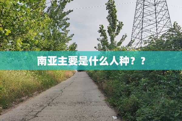南亚主要是什么人种？？