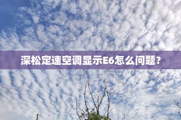 深松定速空调显示E6怎么问题？