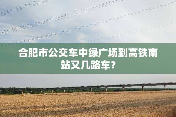 合肥市公交车中绿广场到高铁南站又几路车？