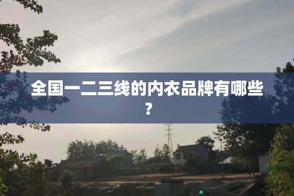 全国一二三线的**品牌有哪些？