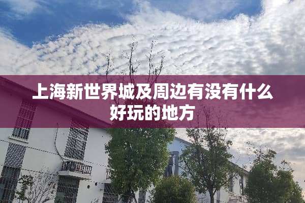 上海新世界城及周边有没有什么好玩的地方