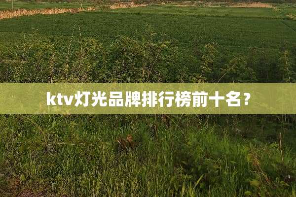 ktv灯光品牌排行榜前十名？