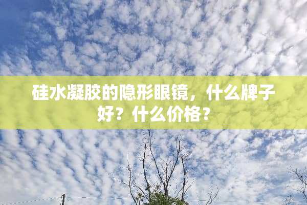 硅水凝胶的**眼镜，什么牌子好？什么价格？