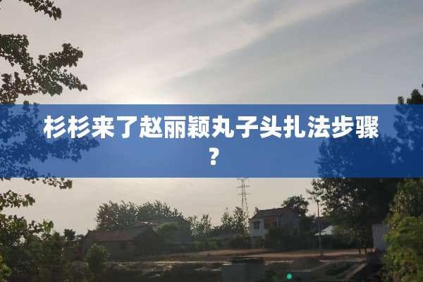 杉杉来了赵丽颖丸子头扎法步骤？