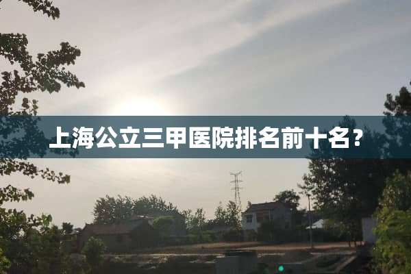 上海公立三甲医院排名前十名？