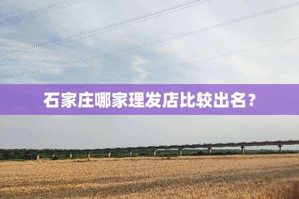 石家庄哪家理发店比较出名？