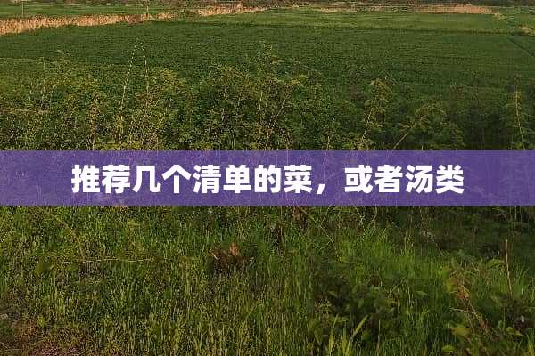 推荐几个清单的菜，或者汤类