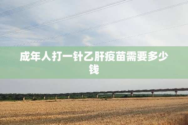 成年人打一针乙肝**需要多少钱