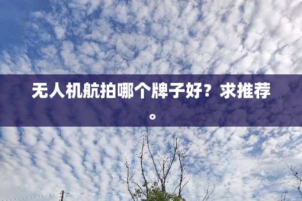 无人机航拍哪个牌子好？求推荐。