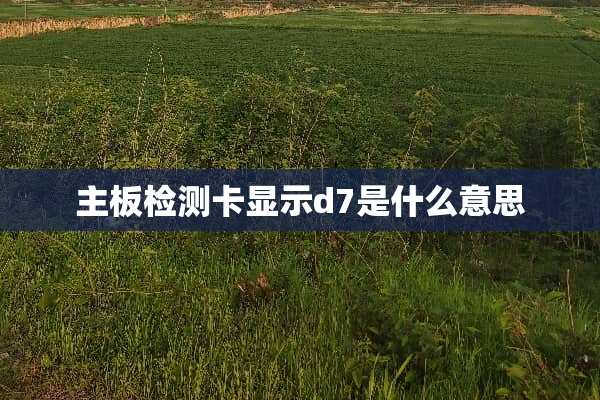 主板检测卡显示d7是什么意思