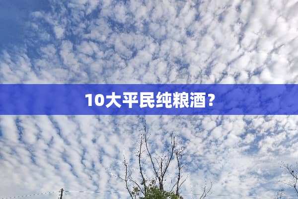 10大平民纯粮酒？