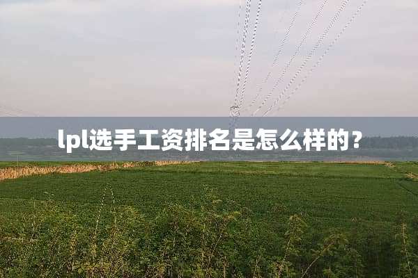 lpl选手工资排名是怎么样的？