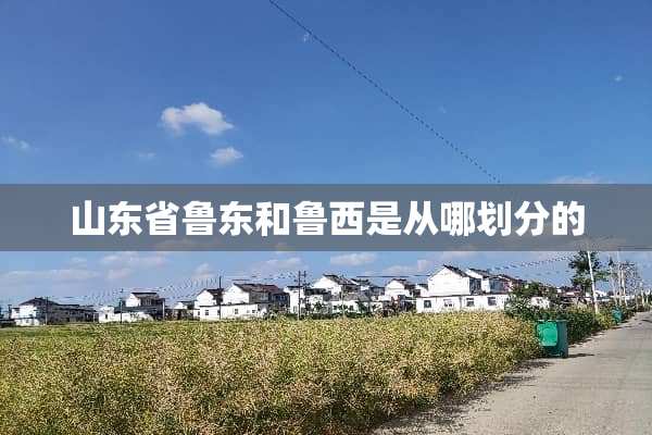 山东省鲁东和鲁西是从哪划分的