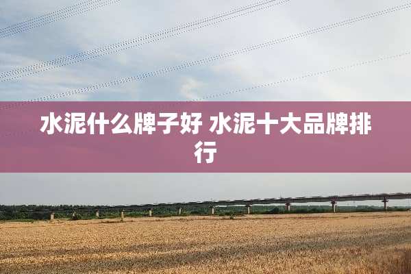 水泥什么牌子好 水泥十大品牌排行