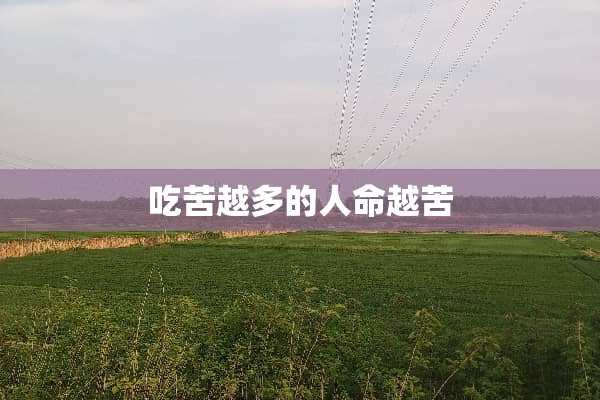 吃苦越多的人命越苦