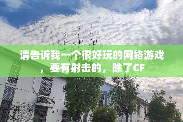 请告诉我一个很好玩的网络游戏，要有射击的，除了CF