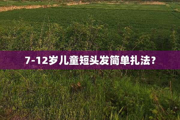 7-12岁儿童短头发简单扎法？