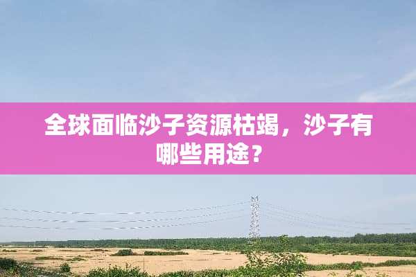 全球面临沙子资源枯竭，沙子有哪些用途？