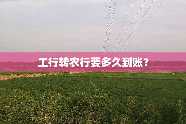 工行转农行要多久到账？