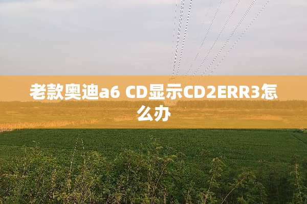 老款奥迪a6 CD显示CD2ERR3怎么办