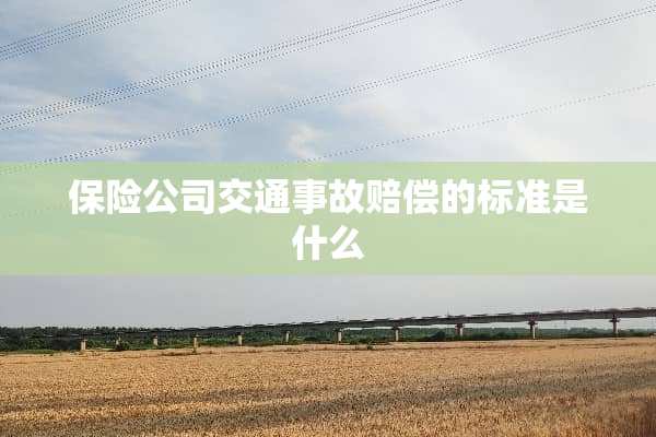 保险公司交通事故赔偿的标准是什么