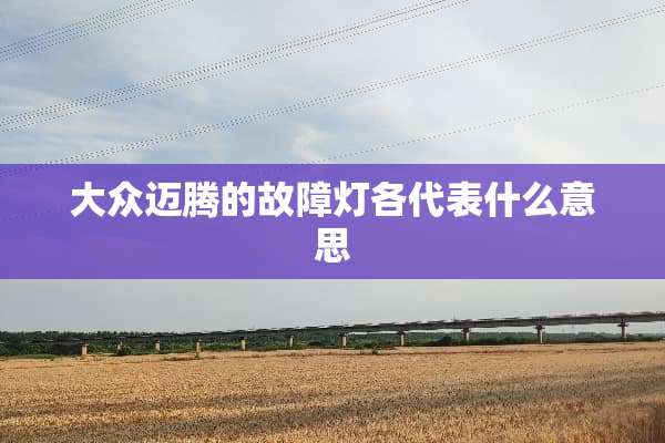 大众迈腾的故障灯各代表什么意思