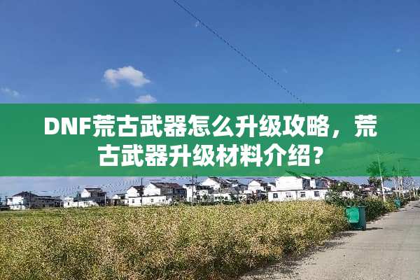 DNF荒古**怎么升级攻略，荒古**升级材料介绍？