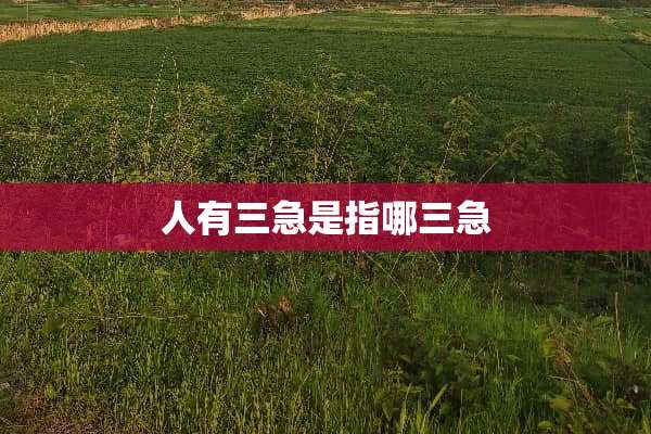 人有三急是指哪三急