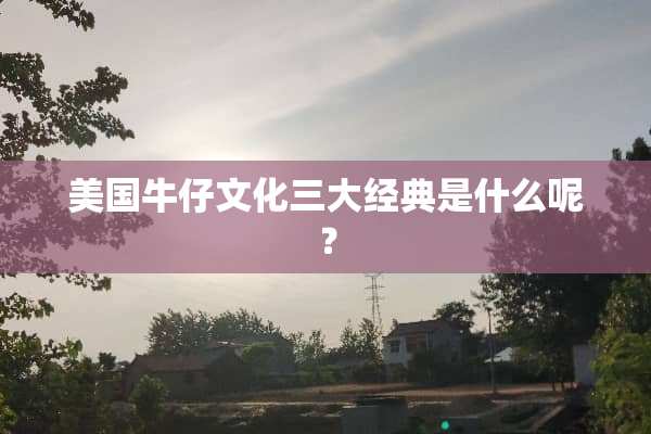 美国牛仔文化三大经典是什么呢？