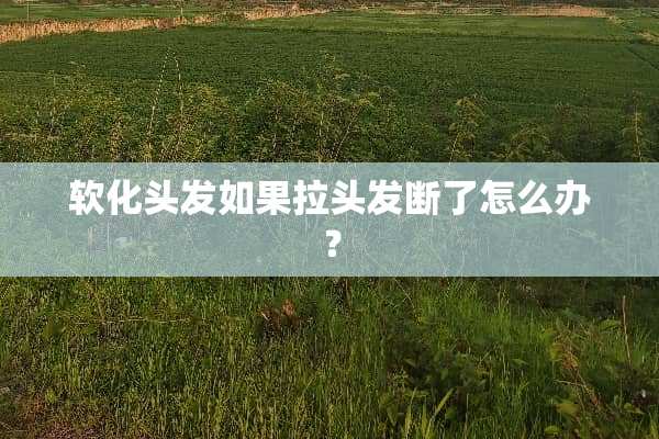 软化头发如果拉头发断了怎么办？
