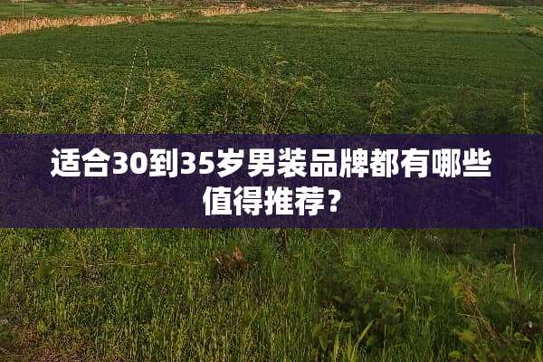 适合30到35岁男装品牌都有哪些值得推荐？