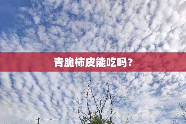 青脆柿皮能吃吗？