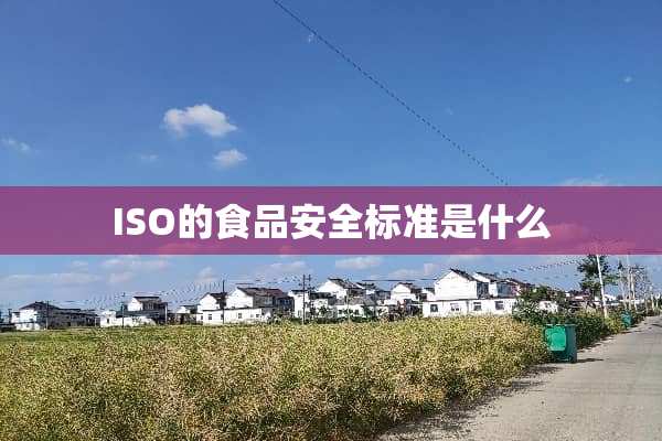 ISO的食品安全标准是什么