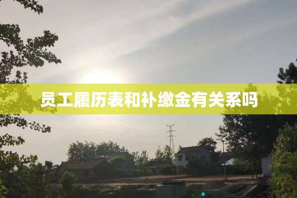 员工履历表和补缴金有关系吗