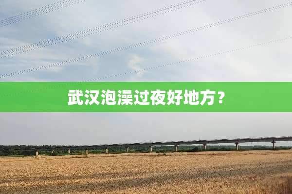 武汉泡澡过夜好地方？