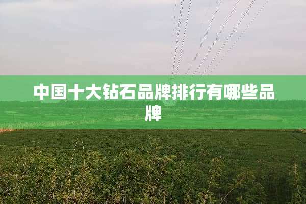 中国十大钻石品牌排行有哪些品牌
