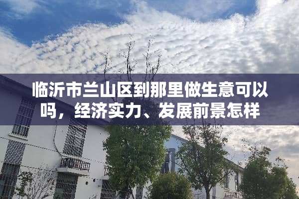 临沂市兰山区到那里做生意可以吗，经济实力、发展前景怎样
