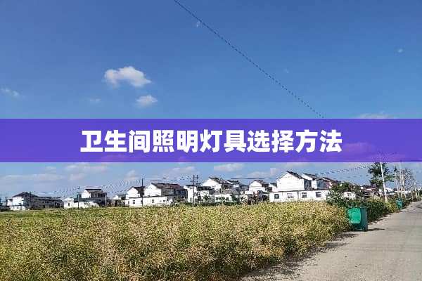 卫生间照明灯具选择方法