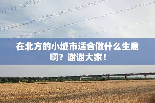 在北方的小城市适合做什么生意啊？谢谢大家！