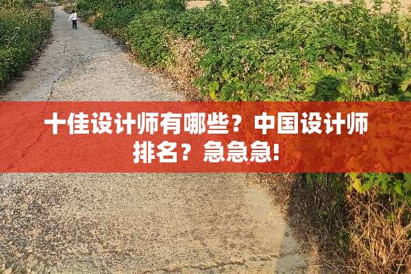 十佳设计师有哪些？中国设计师排名？急急急!