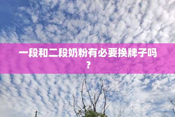 一段和二段奶粉有必要换牌子吗？