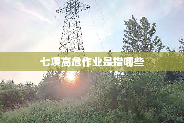 七项高危作业是指哪些
