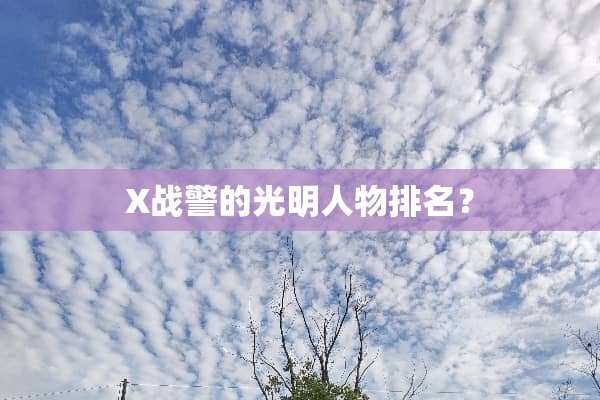 X战警的光明人物排名？