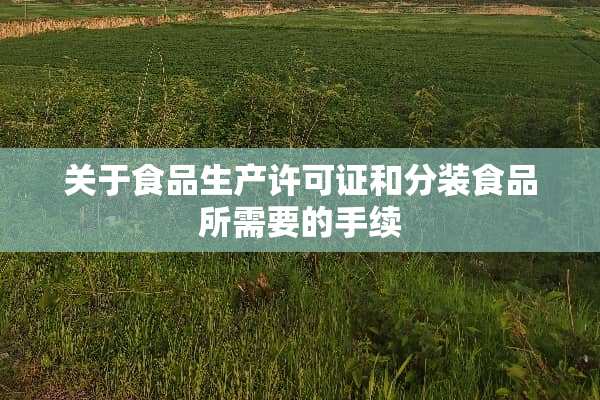 关于食品生产许可证和分装食品所需要的手续
