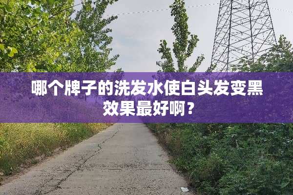 哪个牌子的洗发水使白头发变黑 效果最好啊？